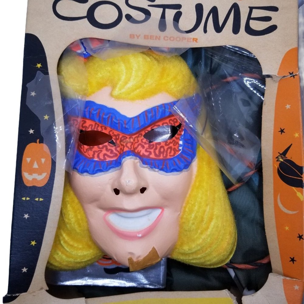 VTG Ben Cooper Fairy Princess Halloween Costume Mask Wand Trick or Treat 1960s